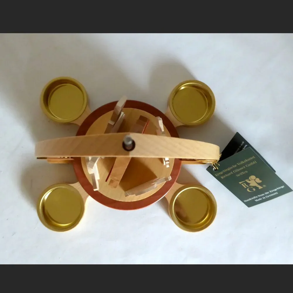 NEW 11” ERZGEBIRGISCHE VOLKSKUNST RICHARD GLASSER WOOD CHRISTMAS PYRAMID SNOWMAN - Picture 11 of 14